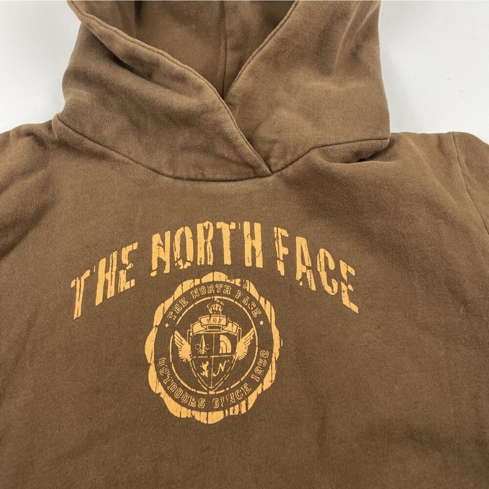 The North Face Hoodie Sweatshirt Women’s L Brown Logo Pullover Cotton Blend - Picture 6 of 8